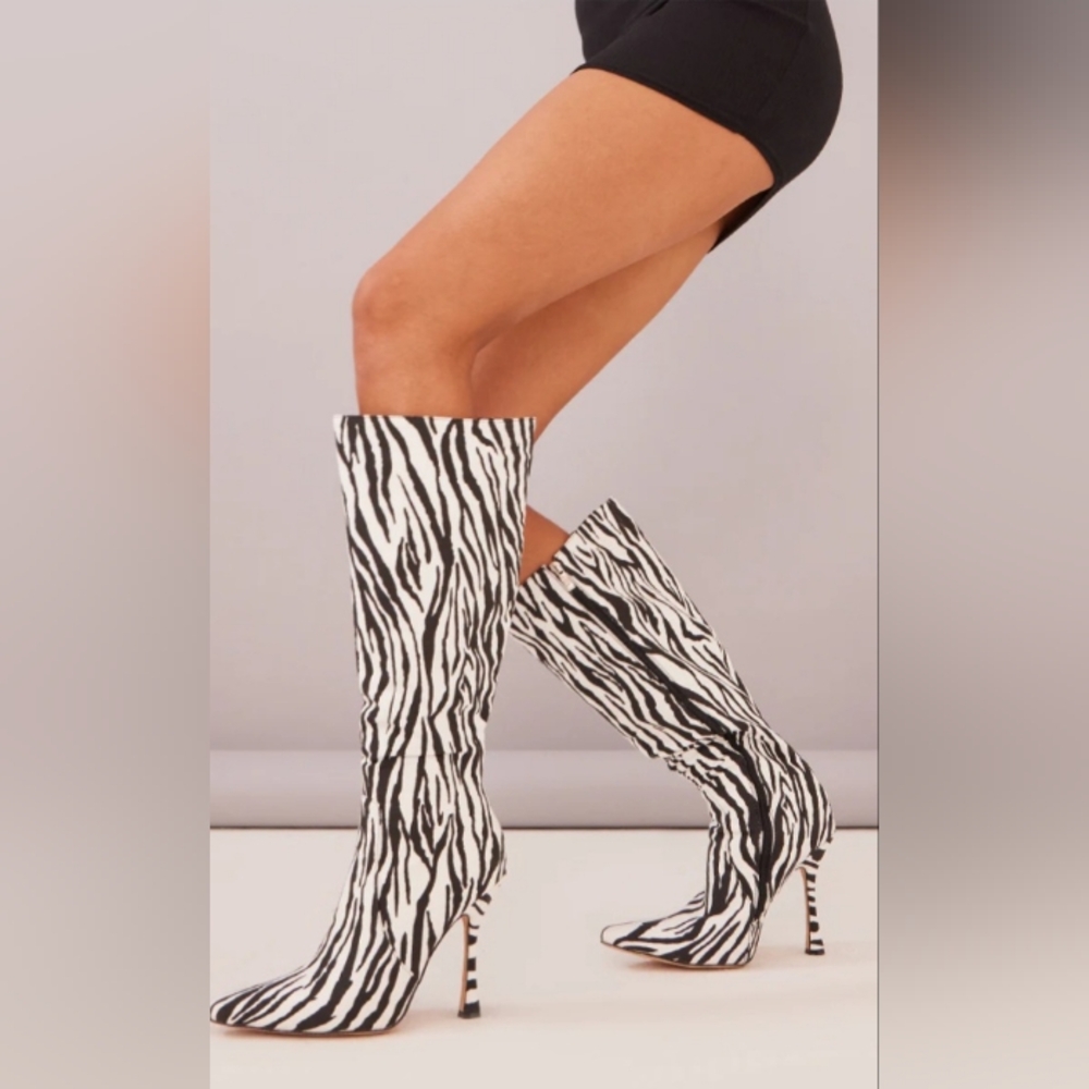 Brand New Pretty little thing Zebra Boots